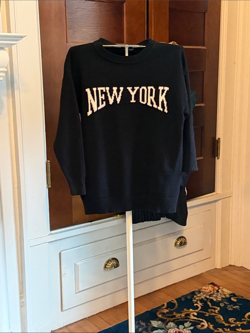 refuge Crewneck Sweater with White 'NEW YORK' Logo- worn a few times